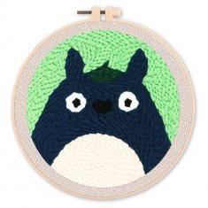 Punch Needle Kit - Surprised - with circular frame