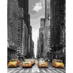 Paint by numbers Modern City and Yellow Taxis - without frame