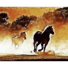 Paint by numbers Running Horses - without frame