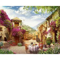 Paint by numbers Breakfast in a Mediterranean village - without frame