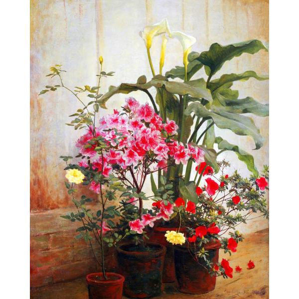Paint by numbers George Cochran Lambdin's Side of a Greenhouse - without frame - FiguredArt-FA10106