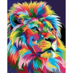 Paint by numbers Lion Pop Art 2 - already stretched on a wooden frame