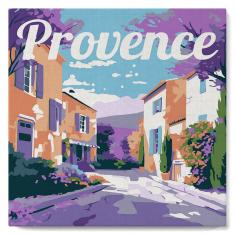 Mini Paint by numbers Travel Poster Provence Spring - already stretched on a wooden frame