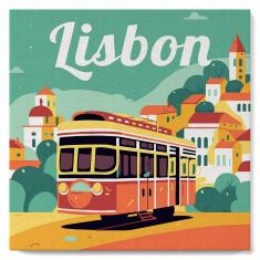 Mini peinture au numéro : Lisbonne  - toile tendue sur chassis