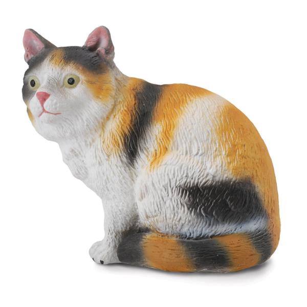  Katzenfigur: Sitzende 3-farbige Katze - Collecta-COL88490