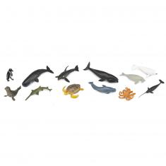 Figurines Mini - Animaux Marins : Set de 12 Animaux Marins