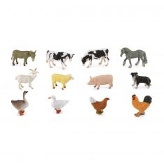 Figurines Mini - La Ferme : Set de 12 Animaux De La Ferme