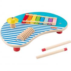 Wooden Musical Table with Percussion Instruments