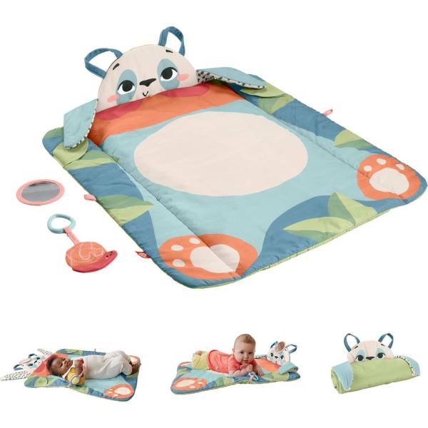 3-in-1 Rolling Panda Play Mat - Mattel-HKD65