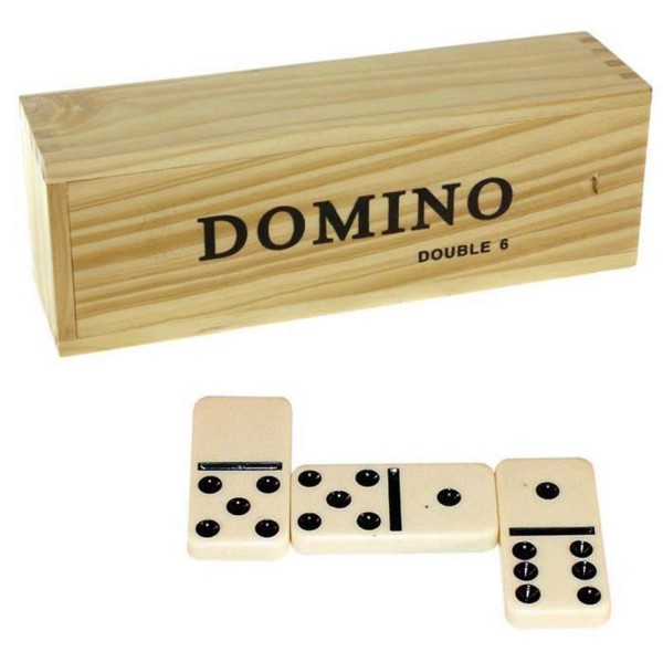 Jeu de dominos : Plumier bois dominos double 6 sans pivot - FranceCartes-527163