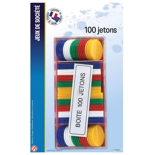 Boîte 100 jetons - FranceCartes-055400