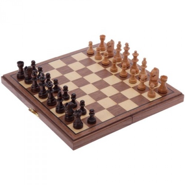 Coffret d'échecs magnétiques en noyer - FranceCartes-25753