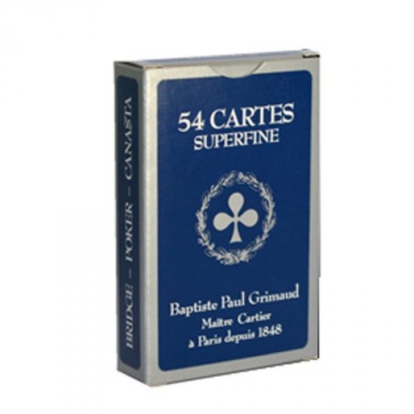 Jeu de 54 cartes Grimaud Superfine : Bleu - FranceCartes-390516B