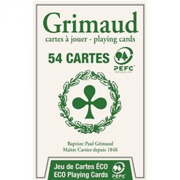 Jeu de 54 cartes Qualité Grimaud PEFC Gamme verte - FranceCartes-P390090