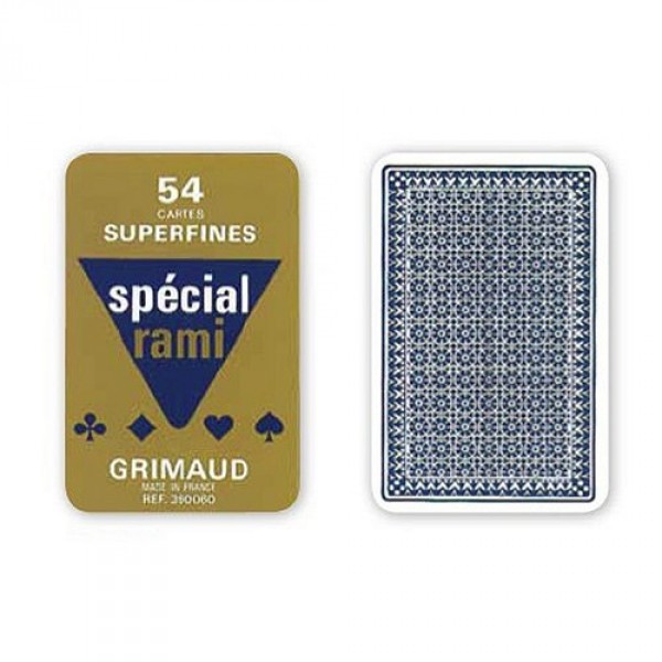 Jeu de 54 cartes Grimaud : Spécial Rami : Bleu - FranceCartes-390060B