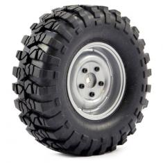 FTX Outback Pre-Mounted Steel Lug/Tyre (2) - Gris