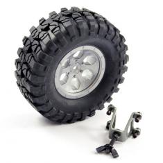 FTX OUTBACK SPARE TYRE MOUNT & TYRE/6 HEX WHEEL GREY