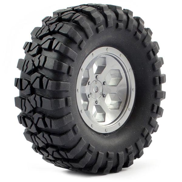 FTX OUTBACK PRE-MOUNTED 6HEX/ TYRE (2) - GREY - FTX8170G
