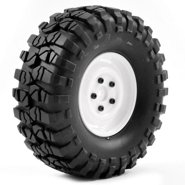 FTX OUTBACK PRE-MOUNTED STEEL LUG/TYRE (2) - WHITE - FTX8172W