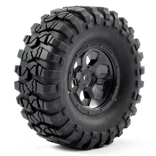 FTX OUTBACK PRE-MOUNTED 6HEX/ TYRE (2) - BLACK - FTX8170B