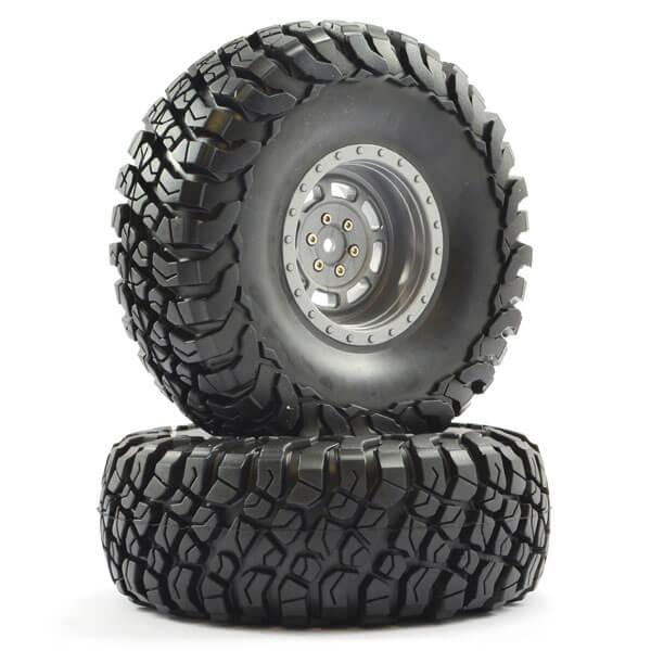 FTX Mauler 2.2" All Terrain Tyres Pre-Glued On Gris Wheels - FTX8766G