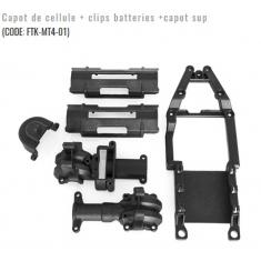 Capot de cellule + clips batteries +capot sup - FunTek