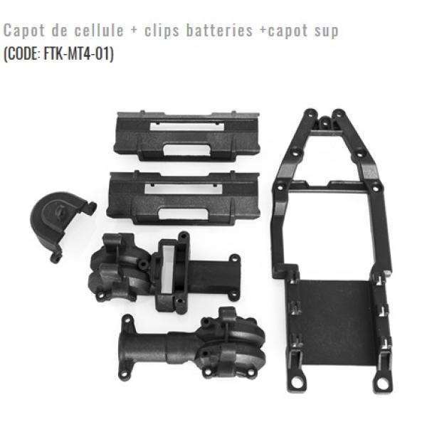 Capot de cellule + clips batteries +capot sup - FunTek - FTK-MT4-01