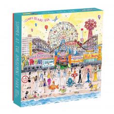 500 Piece Puzzle: Summer at the Amusement Park by Michael Storrings 