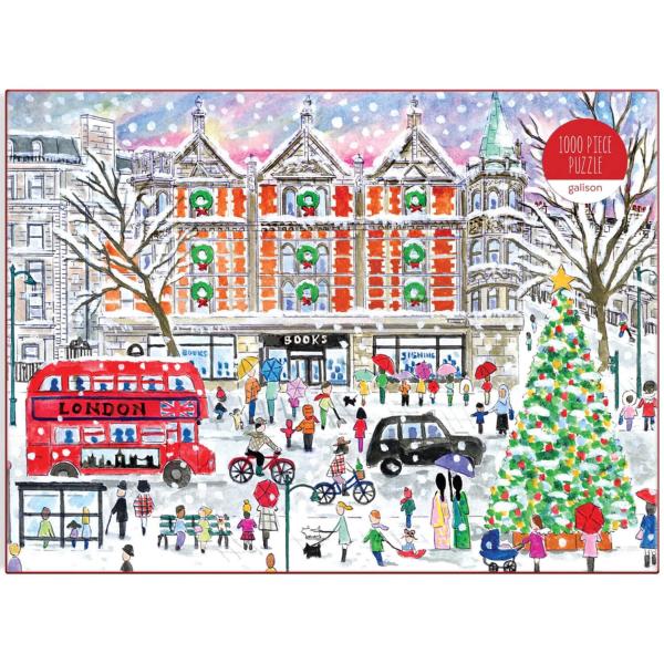 1000-teiliges Puzzle: Weihnachten in London, Michael Storrings - Galison-78353
