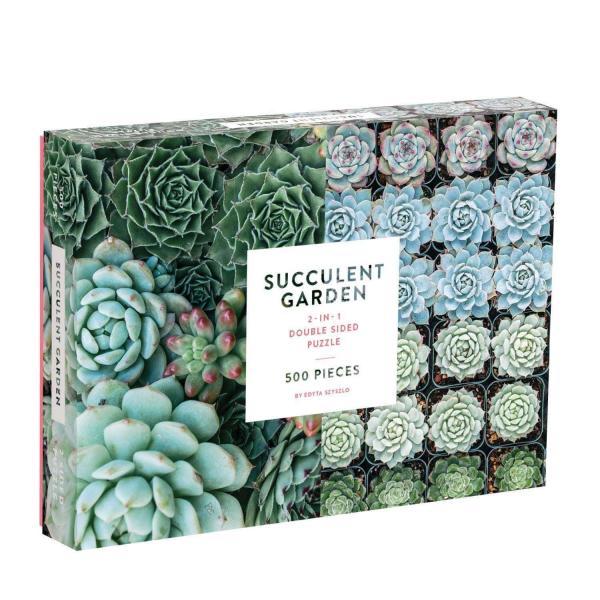 Double-sided 500-piece puzzle: Succulent Garden  - Galison-35530