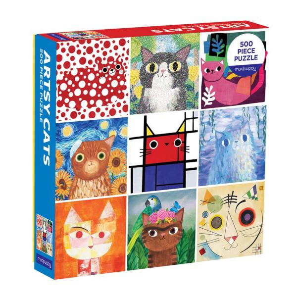 Puzzle 500 pièces : Artsy Cats  - Galison-36107