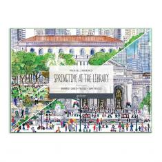 500 Piece Puzzle : Springtime at the Library, Michael Storrings