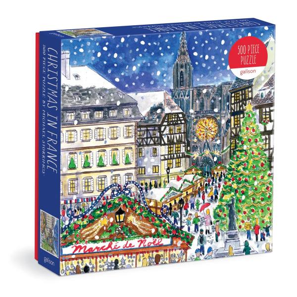 Puzzle 500 pièces : Marché de Noël en France, Michael Storrings - Galison-71170