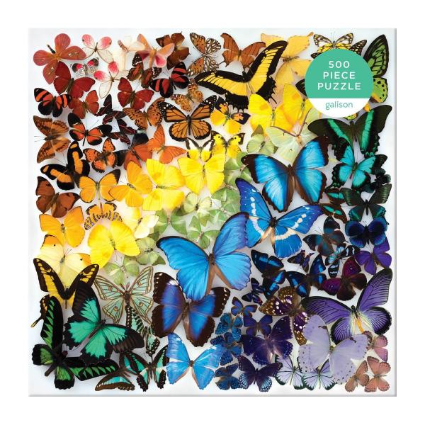 500 piece puzzle: Rainbow Butterflies - Galison-36256