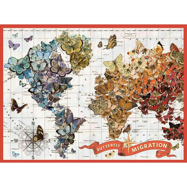 Puzzle de 1000 piezas : migración de mariposas - Galison-34008
