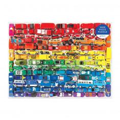 Puzzle 1000 pièces : Voitures arc-en-ciel