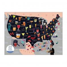 Puzzle 1000 pièces : Carte des cocktails américains