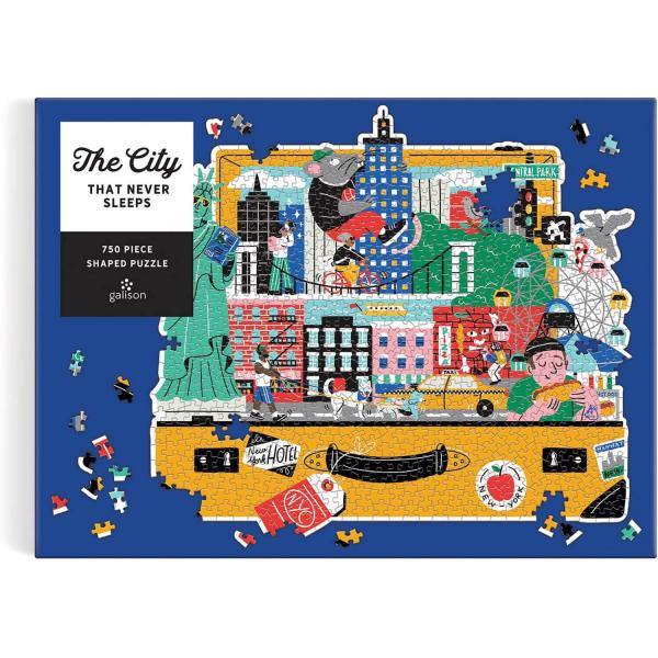 Formpuzzle mit 750 Teilen: Die Stadt, die niemals schläft - Galison-73006