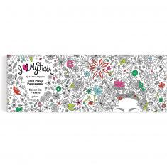 Puzzle panorámico de 1000 piezas: Andrea Pippins Flores en tu cabello Color-In