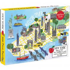 Puzzle 1000 pièces : Carte de New York City