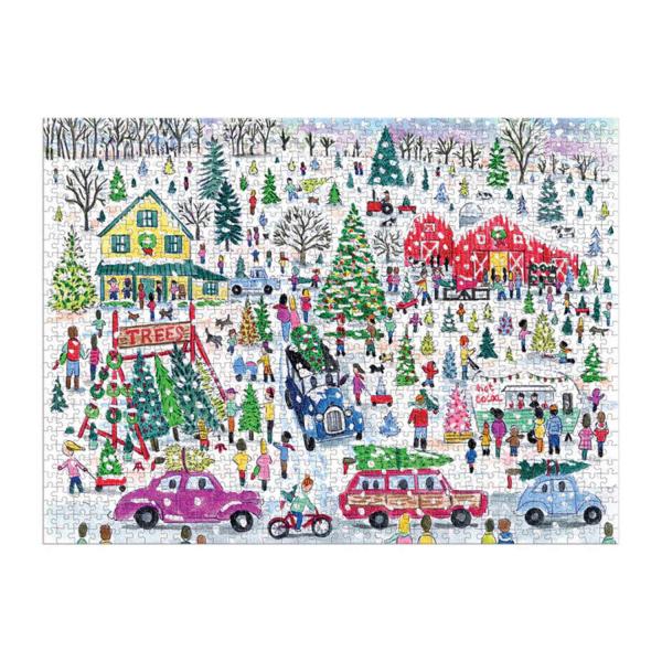 1000 piece foil puzzle : Christmas Tree Farm, Michael Storrings - Galison-75840