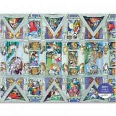 2000 Teile Puzzle: Decke der Sixtinischen Kapelle Meowsterpiece of Western Art