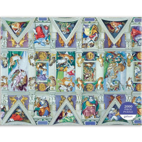 2000 Teile Puzzle: Decke der Sixtinischen Kapelle Meowsterpiece of Western Art - Galison-36972