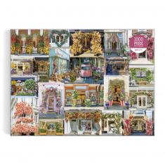 EeBoo London Life 1000 Piece Square Jigsaw Puzzle - Colorful City Scene, 23x23 Inches