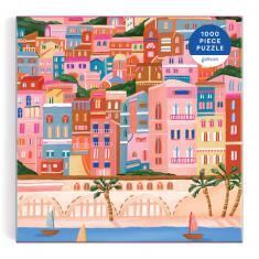 1000-teiliges Puzzle: Farben der französischen Riviera in quadratischer Box