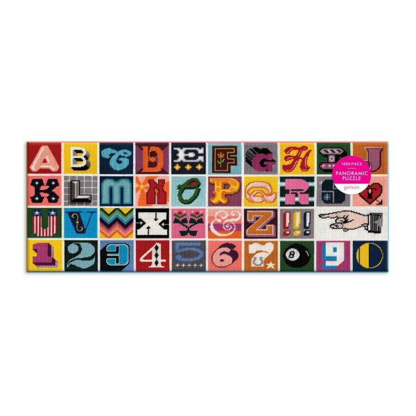 Puzzle panorámico de 1000 piezas: bordado de la A a la Z - Galison-36530