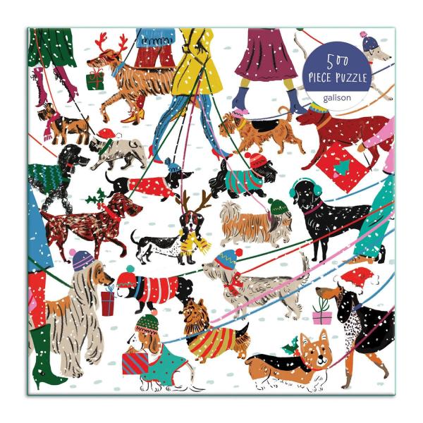 Puzzle 500 pièces : Chiens en hiver - Galison-36201