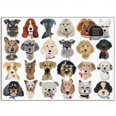 Puzzle 1000 pièces : Chiens en papier