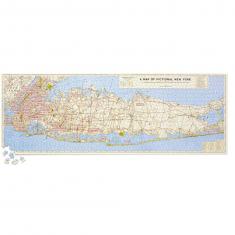 Puzzle panorámico de 1000 piezas: mapa de Nueva York