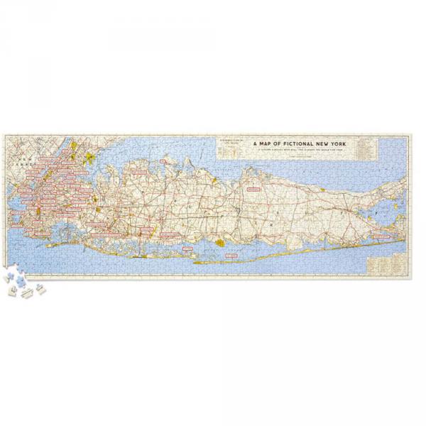 Puzzle panorámico de 1000 piezas: mapa de Nueva York - Galison-37365